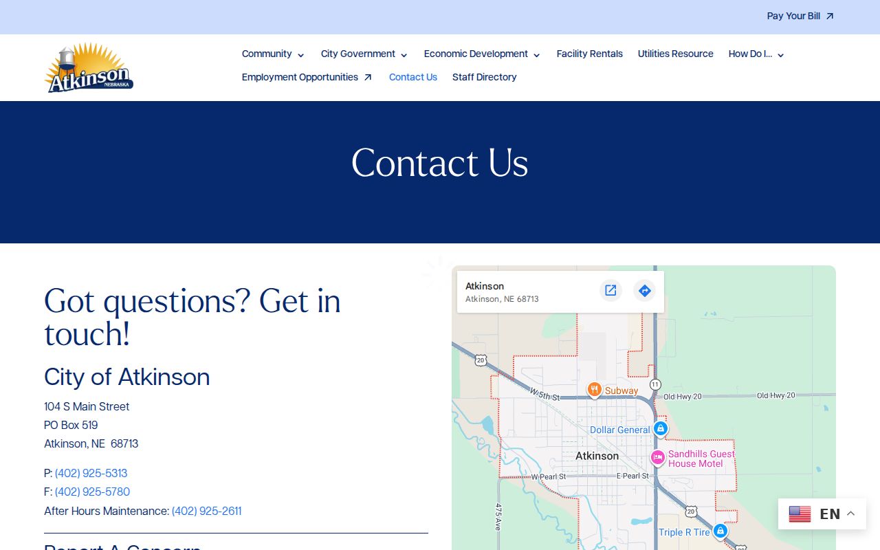 Atkinson criminal records in Holt County city contact page