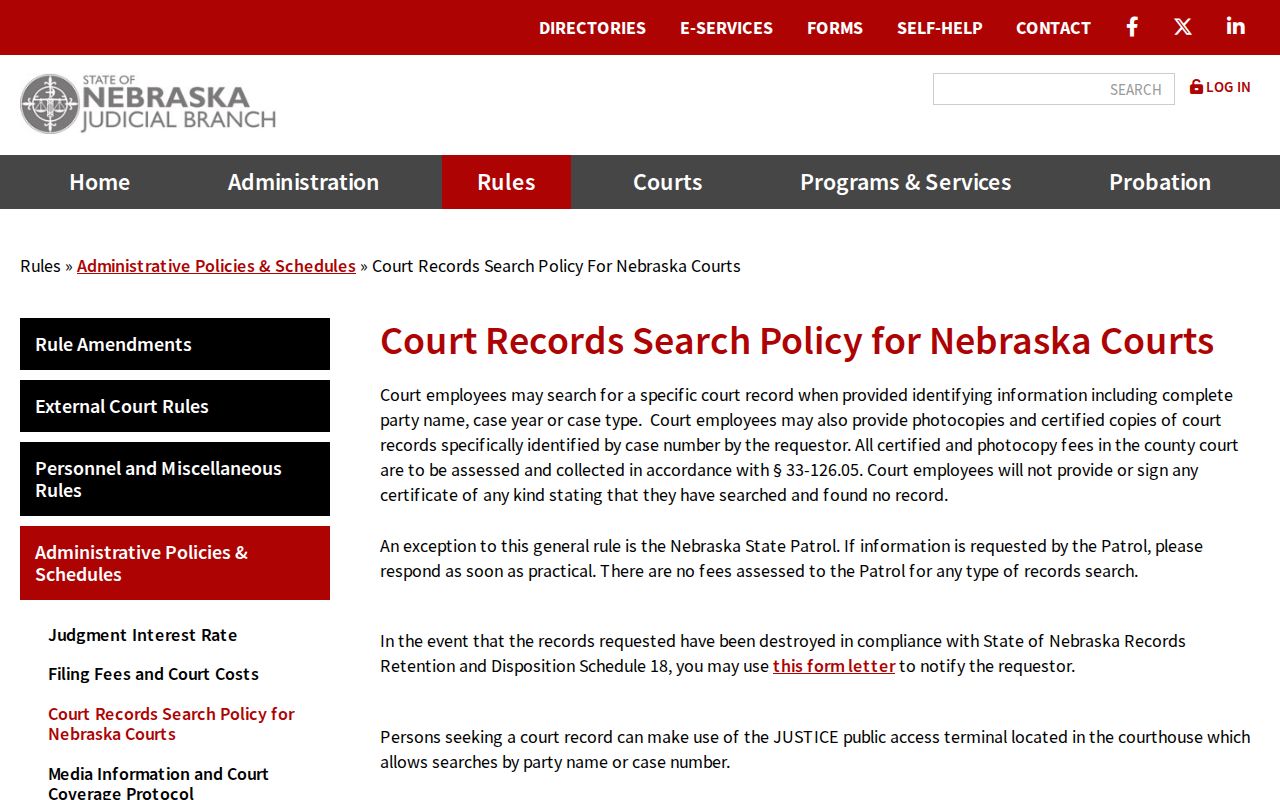 Holt County criminal court case public terminal policy