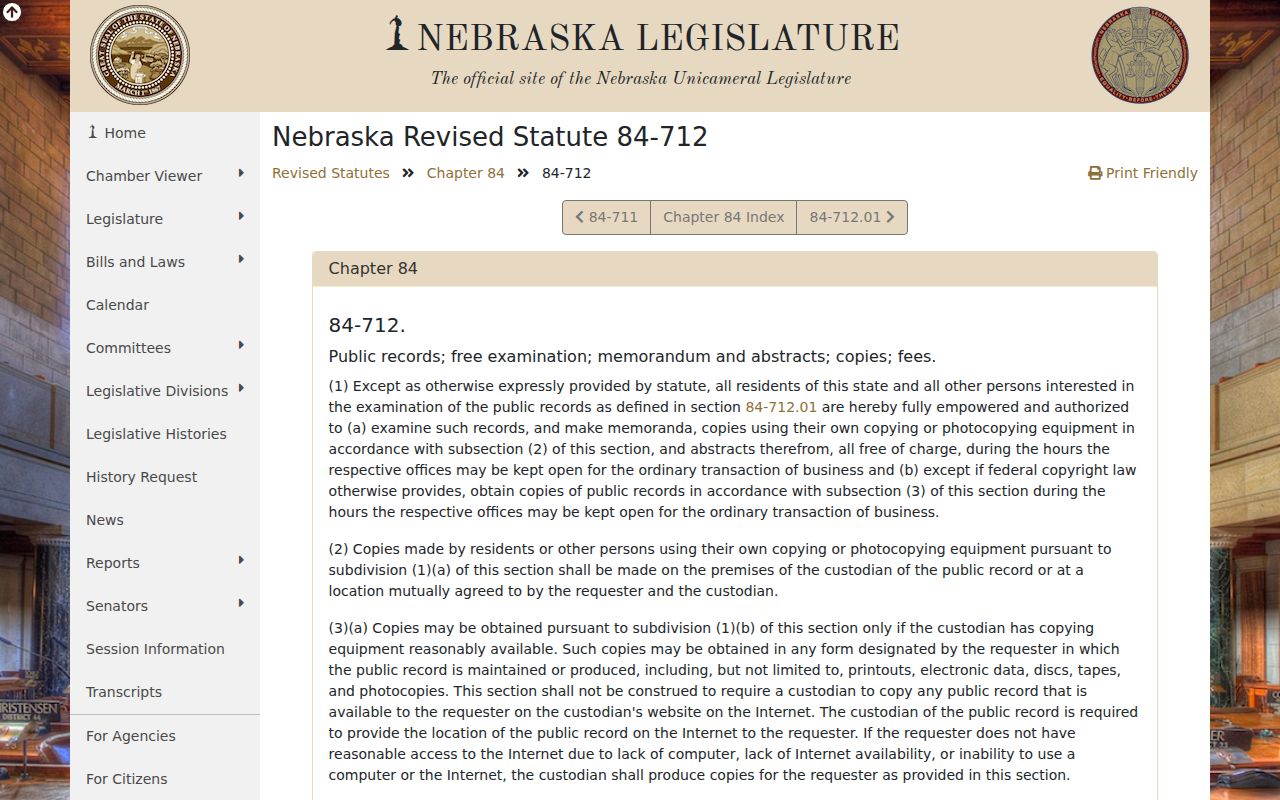 Nebraska public access law for Holt County criminal records