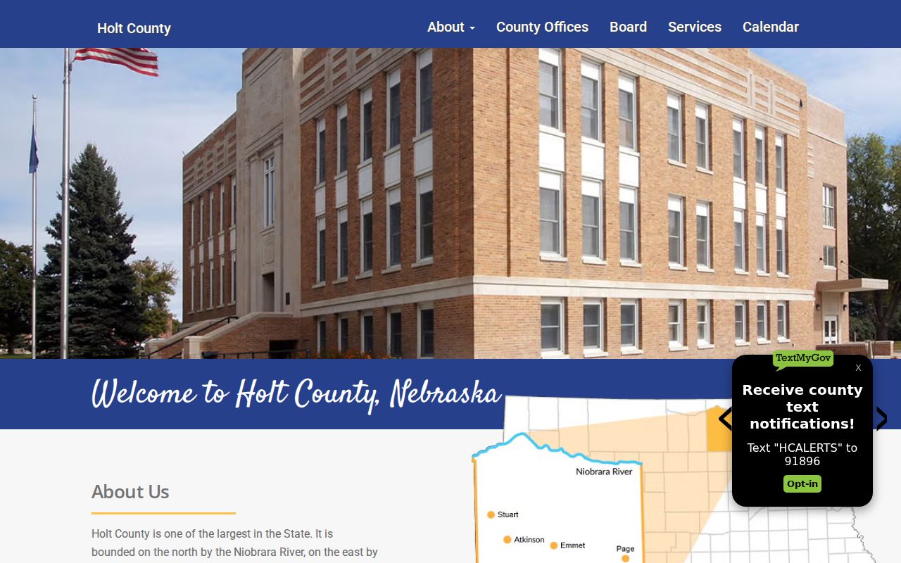 Holt County criminal record offices on the official county website