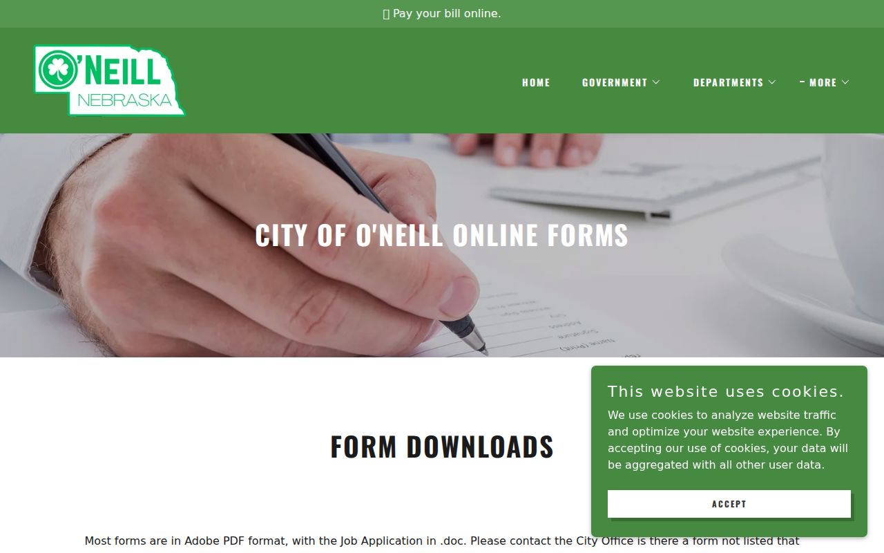 O'Neill criminal records official forms inventory