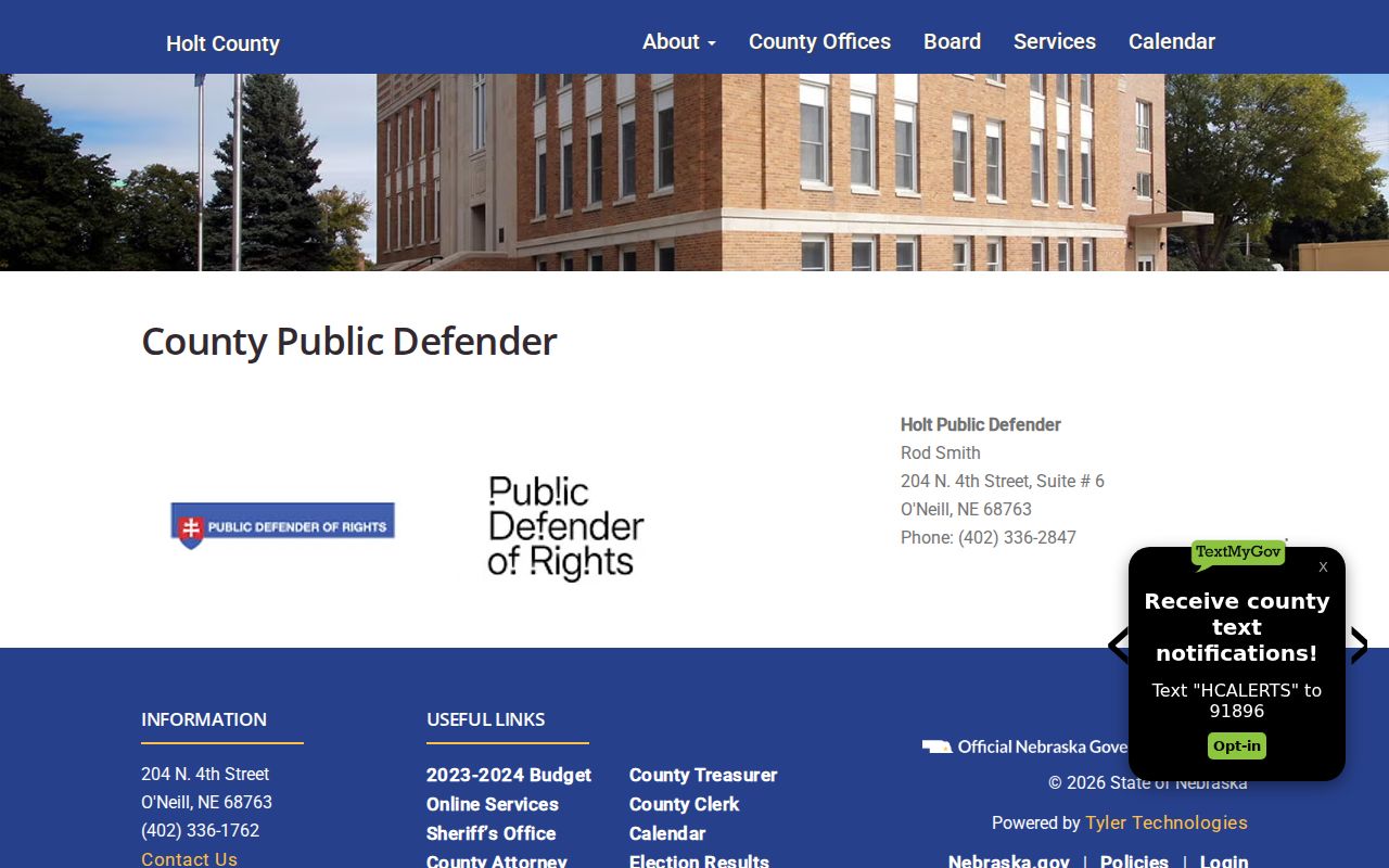 O'Neill criminal records public defender office