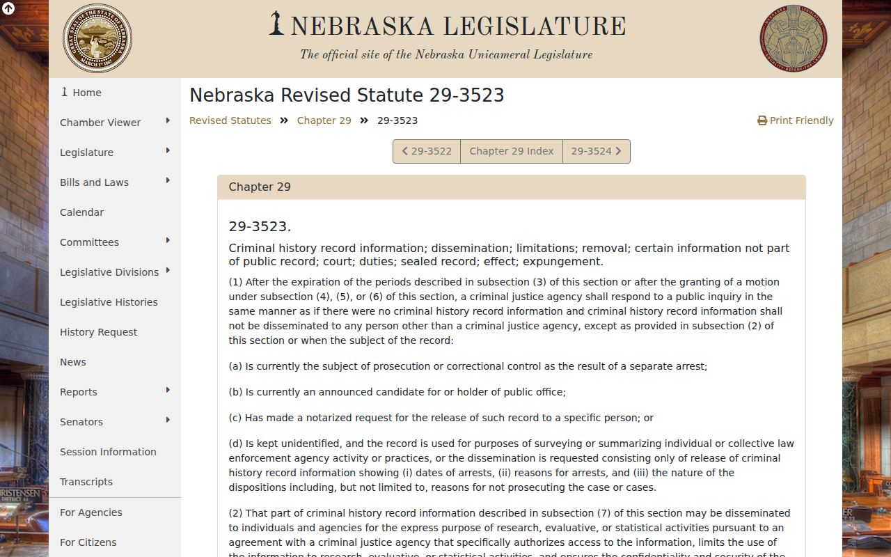 Stuart criminal records in Holt County Nebraska dissemination statute