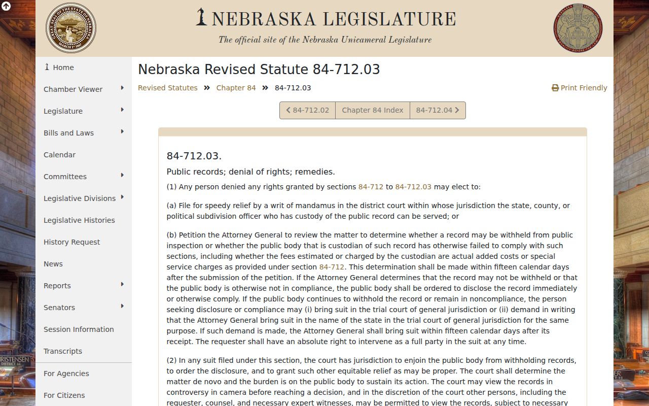 Stuart criminal records in Holt County Nebraska public-record denial remedy